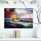 Designart - Sailship in Sea waves - Nautical Painting Print on Wrapped Canvas